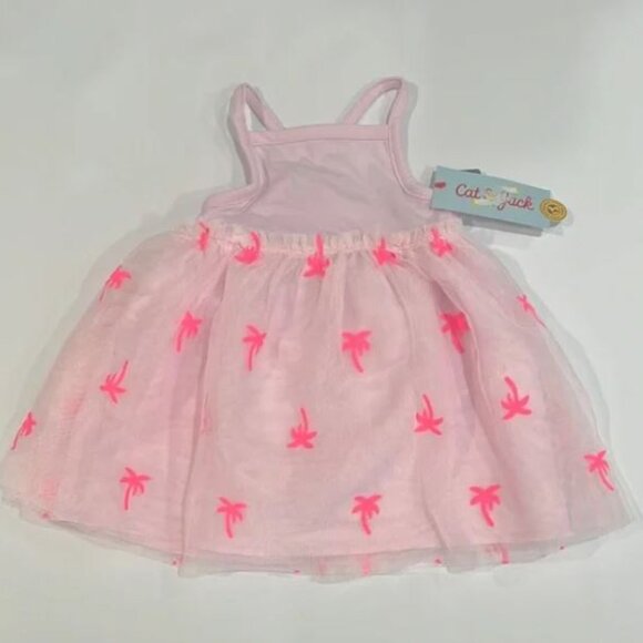 3/$15 Cat & Jack – Girls’ Light Pink 12 Mnth Palm Tree Tulle Dress - Picture 1 of 5